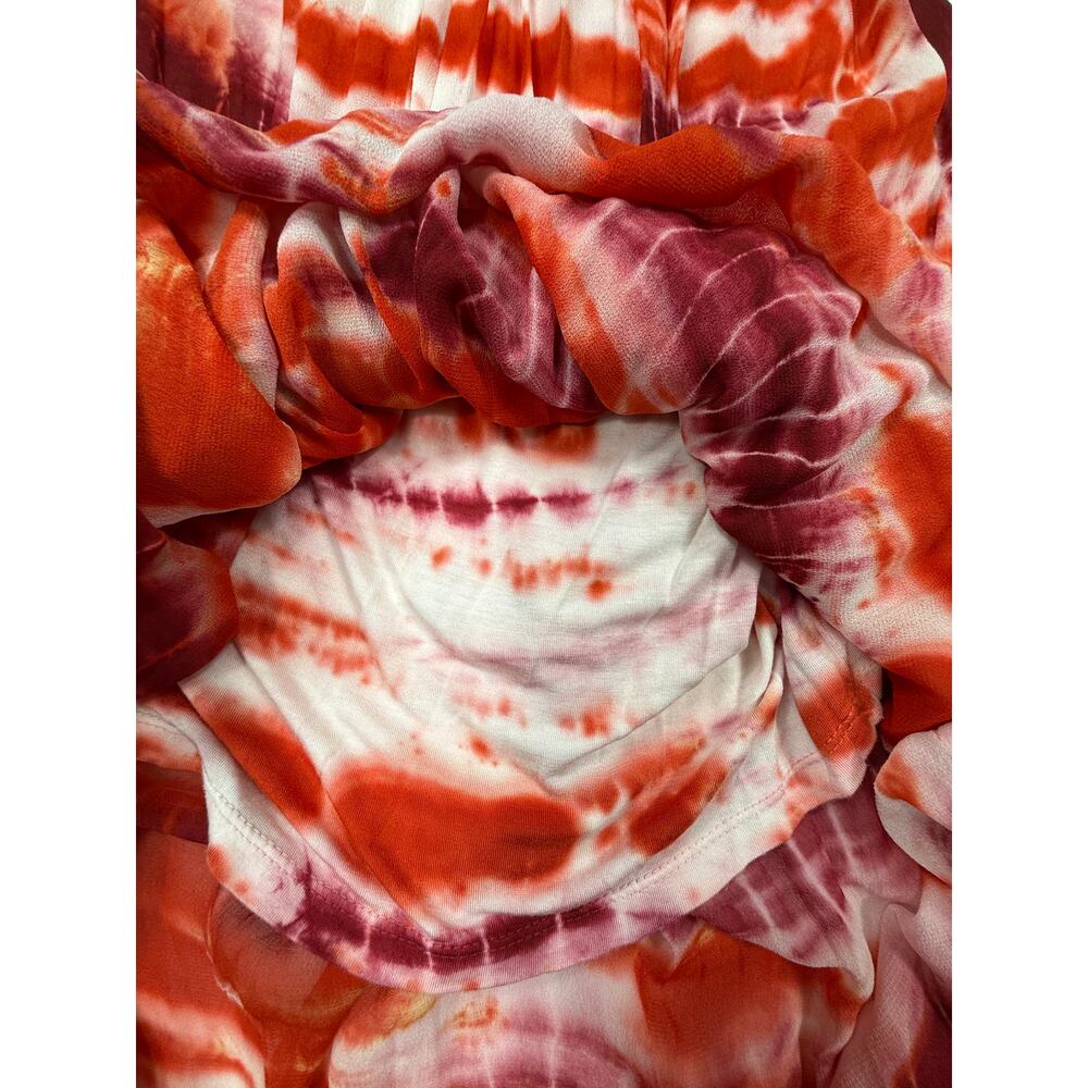 Young Fabulous & Broke Lexie dress red & white tie-dye Sz XS Maxi Strapless - Picture 5 of 11